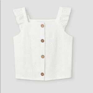 Art Class Girls' Ruffle Button-Front Short Sleeve T-Shirt Size XXL (18)